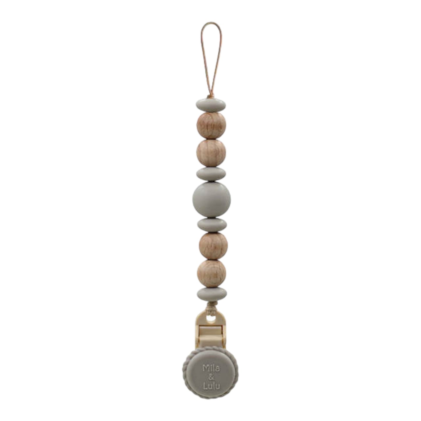 Metal-Free Beaded Silicone and Beech Wood Pacifier Clips