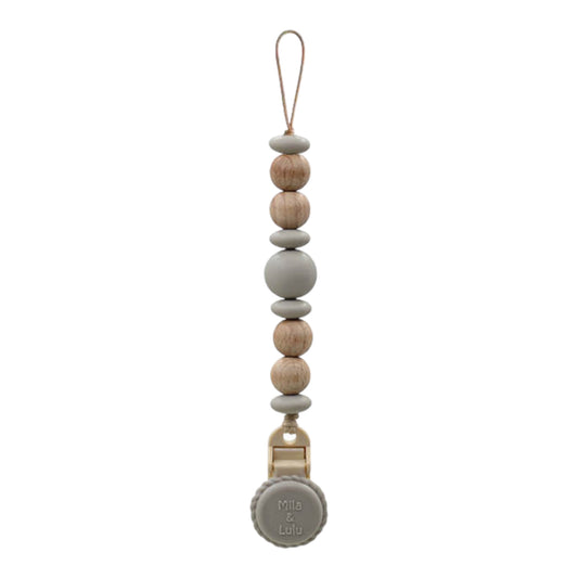 Metal-Free Beaded Silicone and Beech Wood Pacifier Clips