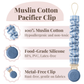 Muslin cotton pacifier clips