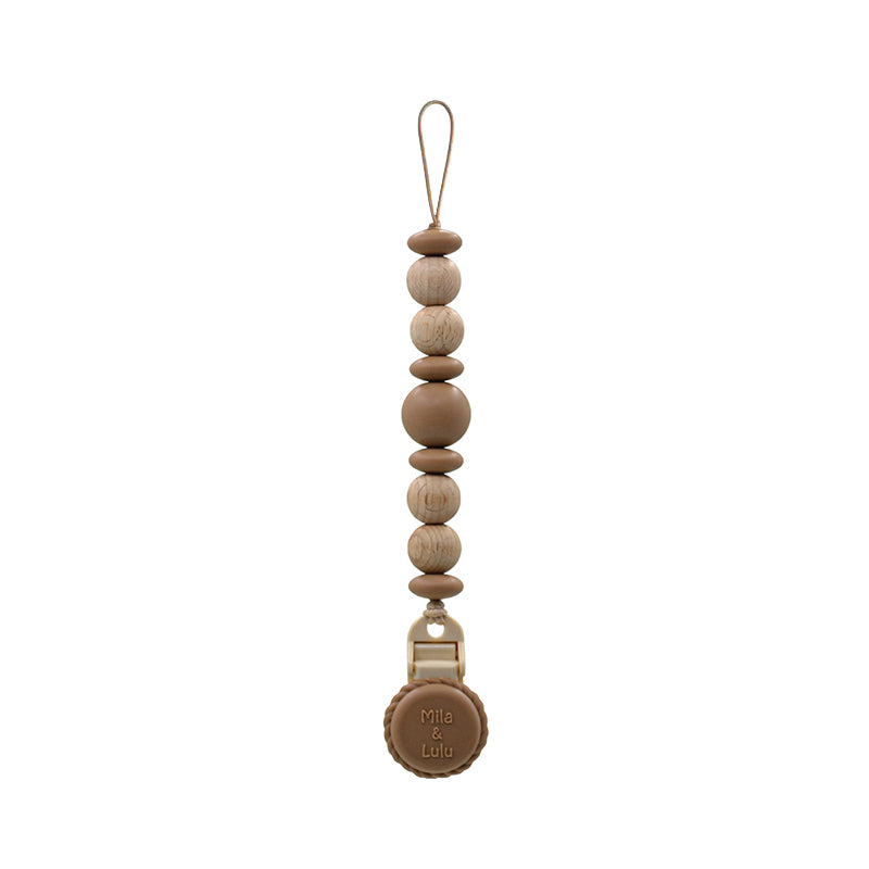 Mila & Lulu Metal Free, non-toxic 100% silicone pacifier clip in neutral colors. BPA free dummy clip