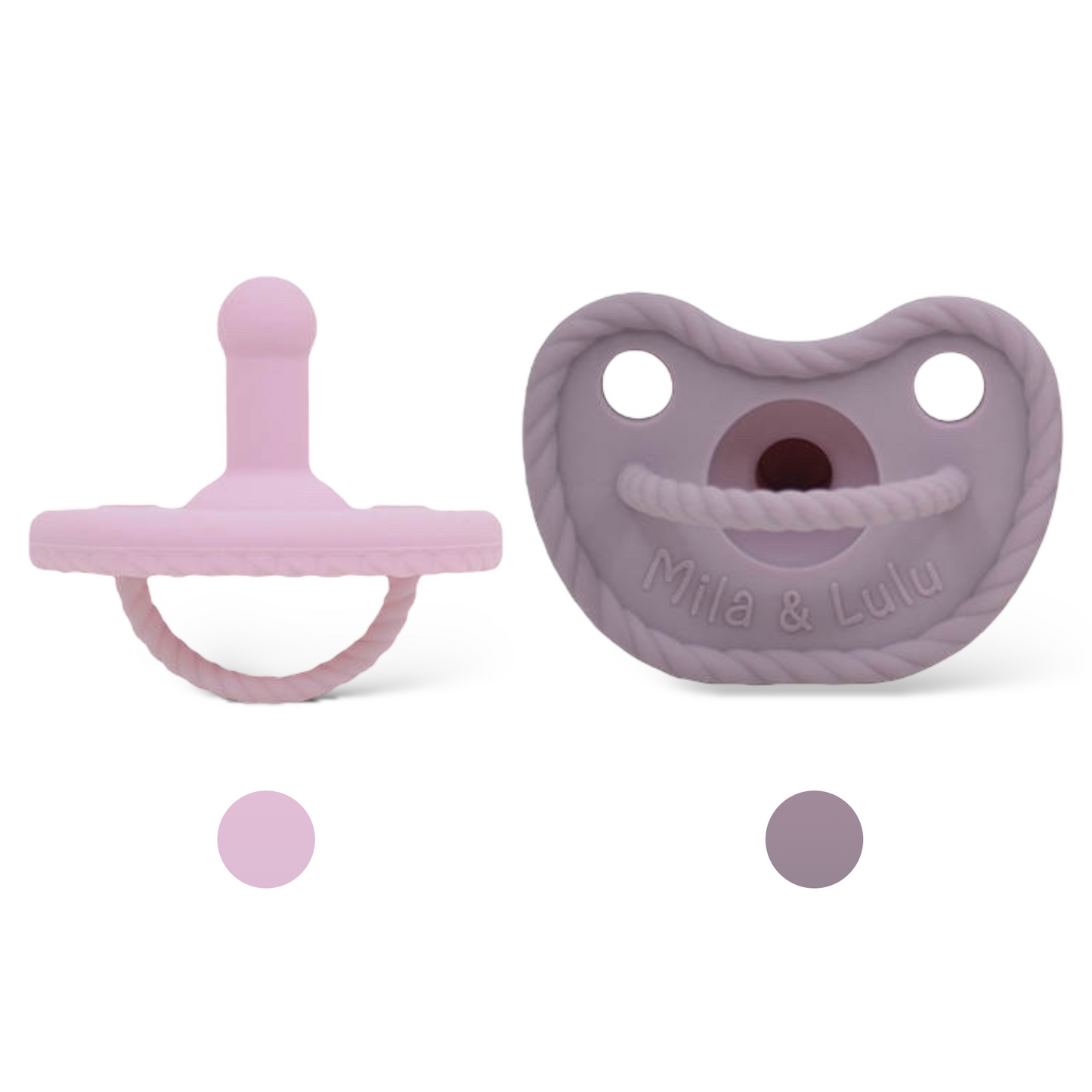 Mila & Lulu baby pacifer, best pacifiers, baby dummy, silicone pacifiers Ballerina and Mauve