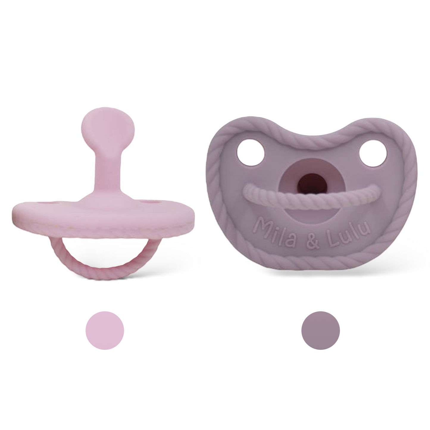 Mila & Lulu baby dummies, silicone pacifiers, baby pacifier Ballerina and Mauve
