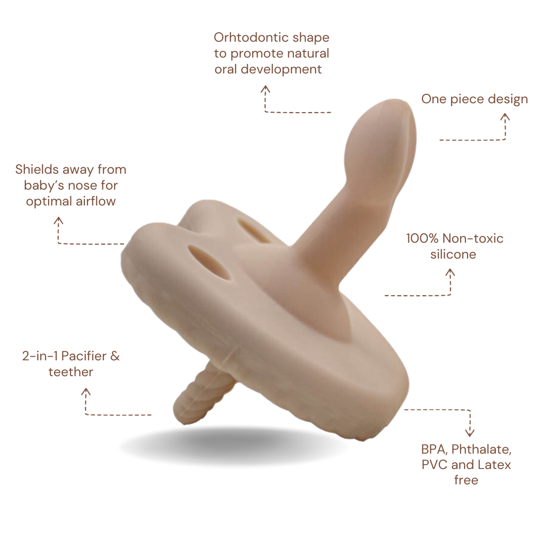 Orthodontic shape BPA free, non-toxic one piece baby dummy 