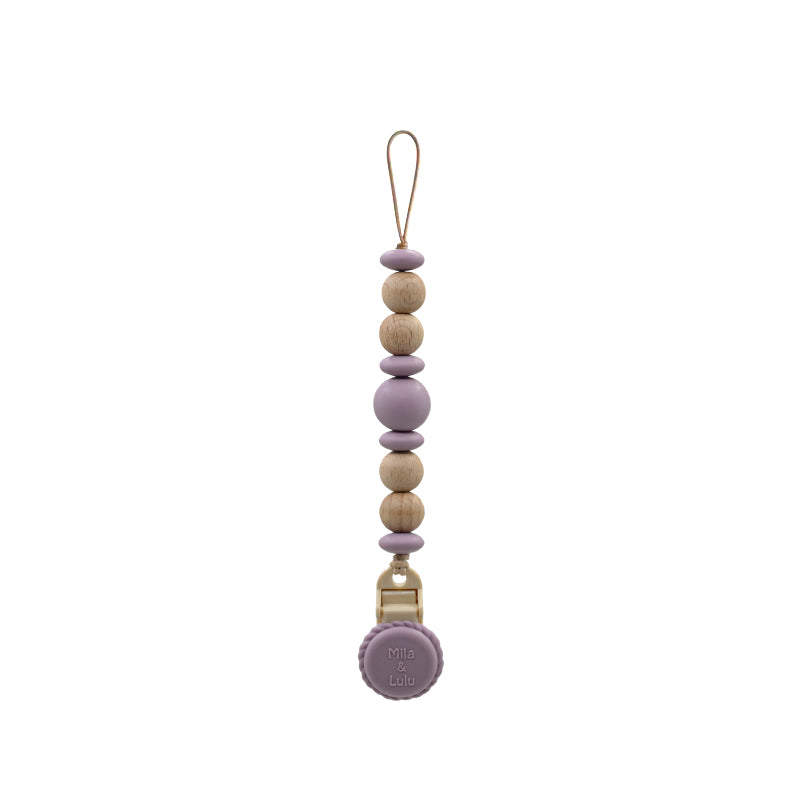 Metal free, plastic free and rust free Mauve silicone pacifier clip