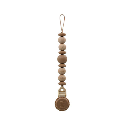 Metal-Free Beaded Silicone and Breech Wood Pacifier Clips