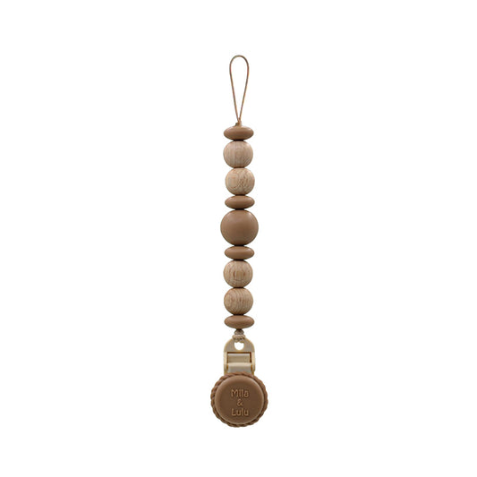 Metal-Free Beaded Silicone and Breech Wood Pacifier Clips