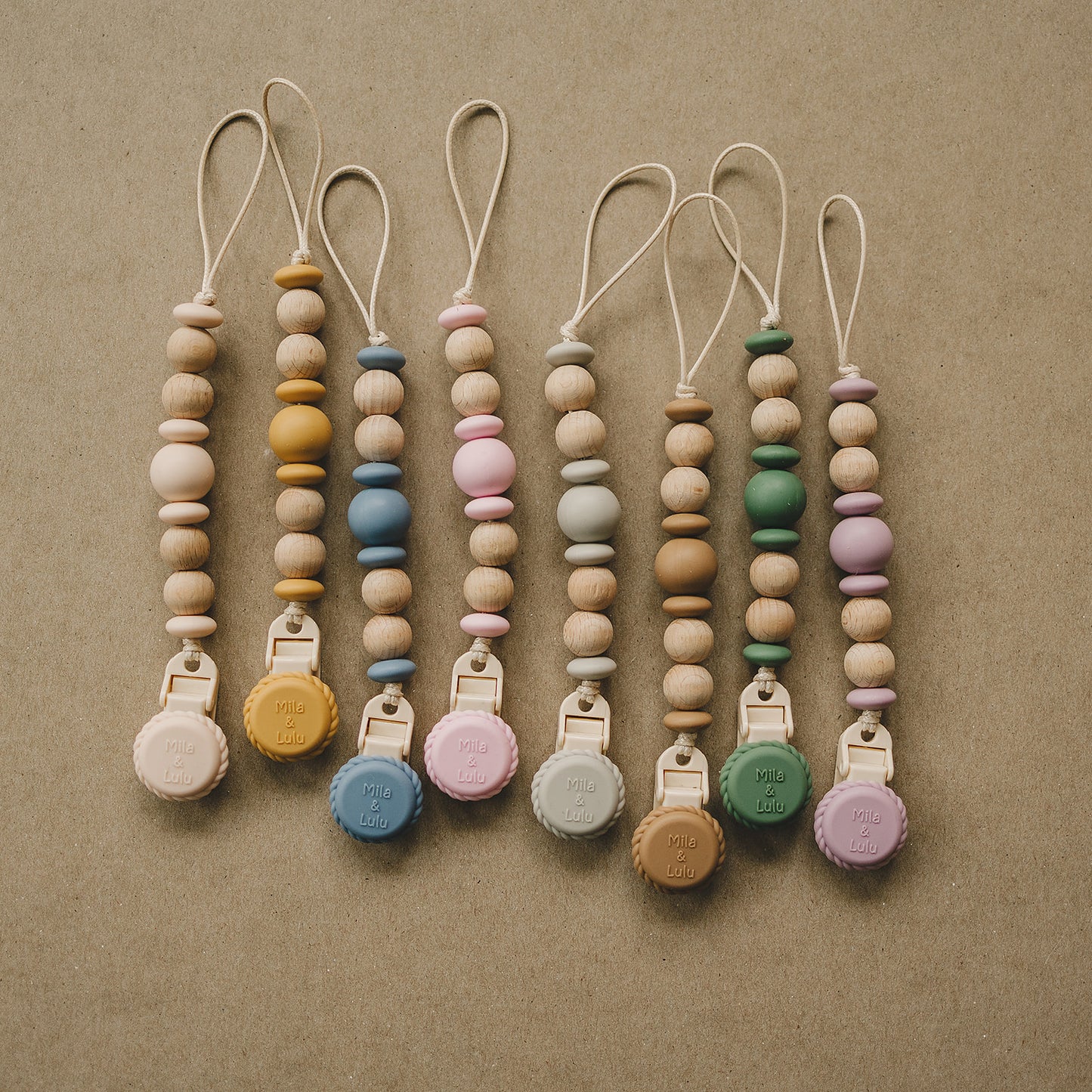 Neutral colors metal-free and non-toxic boho dummy clips