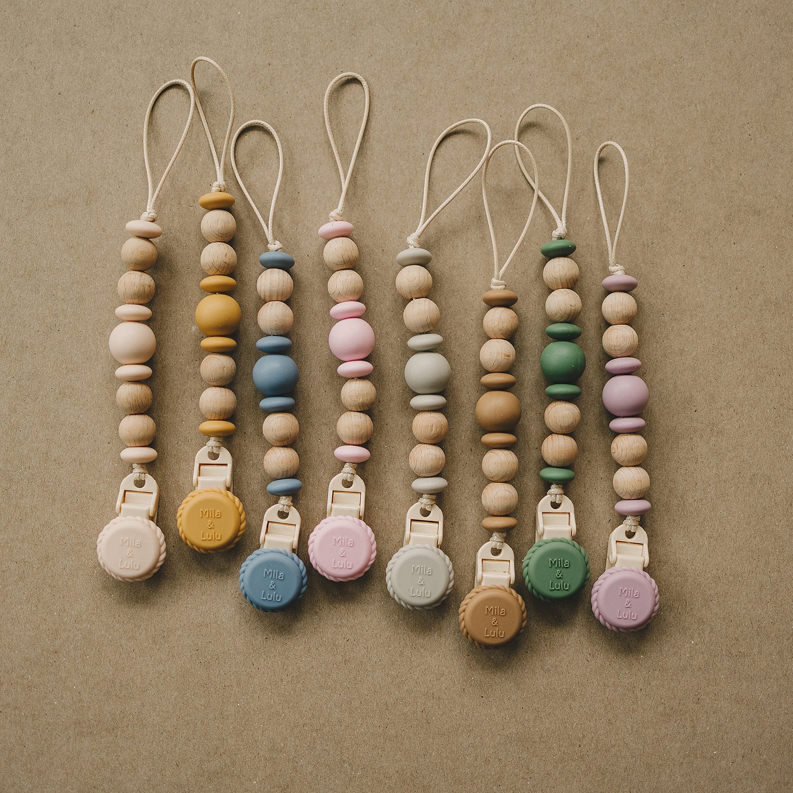 Neutral colors metal-free and non-toxic boho dummy clips